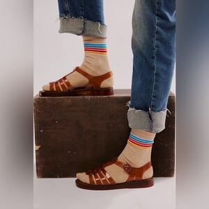 ▪️NWT Free People So Stripe Socks in Cream Base
